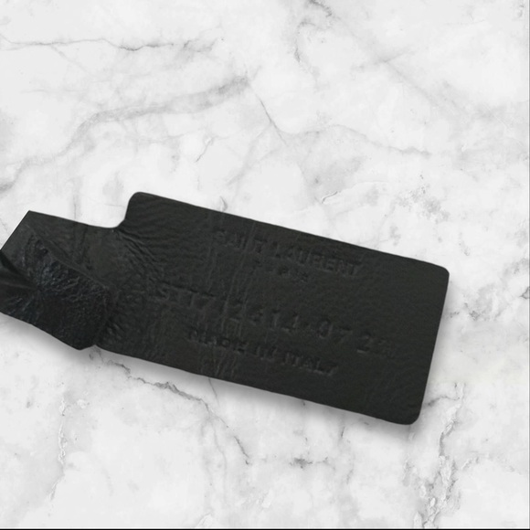 Saint Laurent Leather Card Key Ring Necklace - Picture 7 of 7